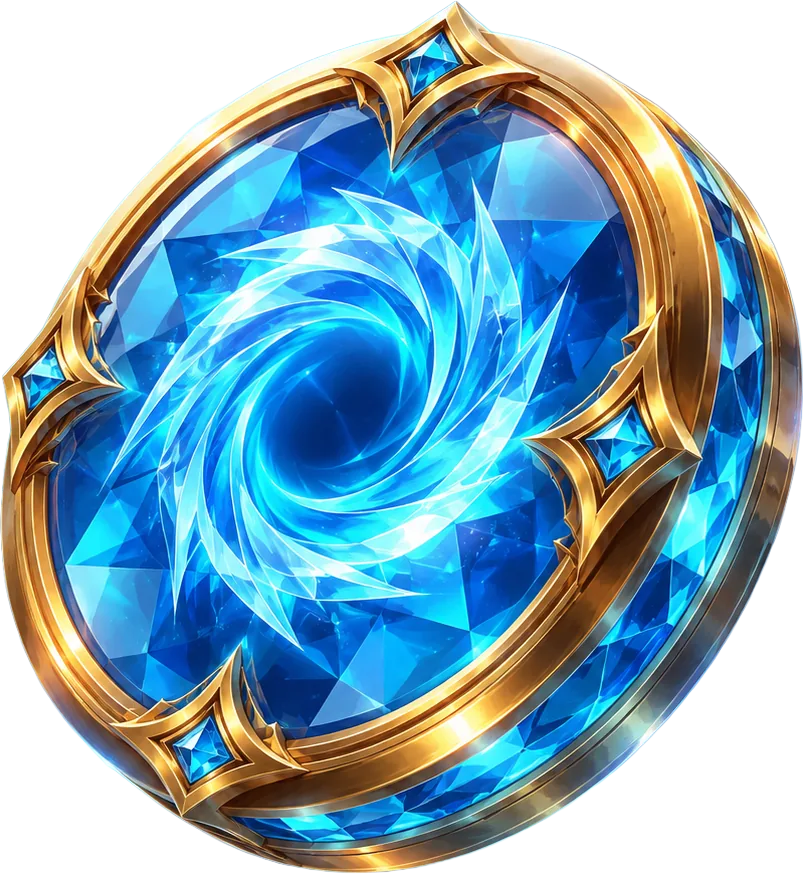 Crystal free-spin reel token with gold rim